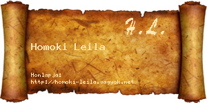 Homoki Leila névjegykártya